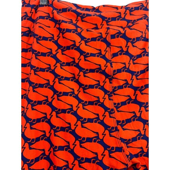 LuLaRoe Women's Orange & Blue Tall & Curvy Duck TIghts - Picture 3 of 6